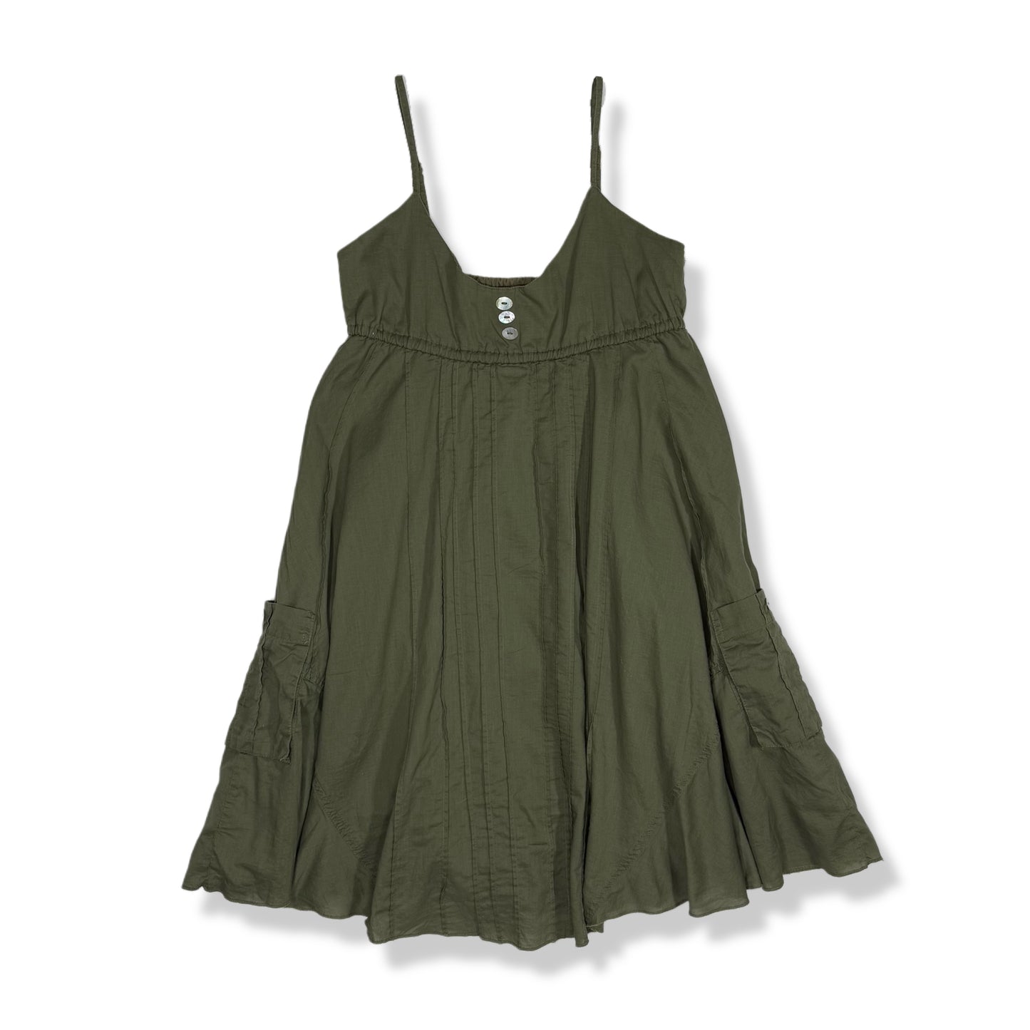VESTIDO MIDI VERDE OLIVA | MAX RAVE | XS