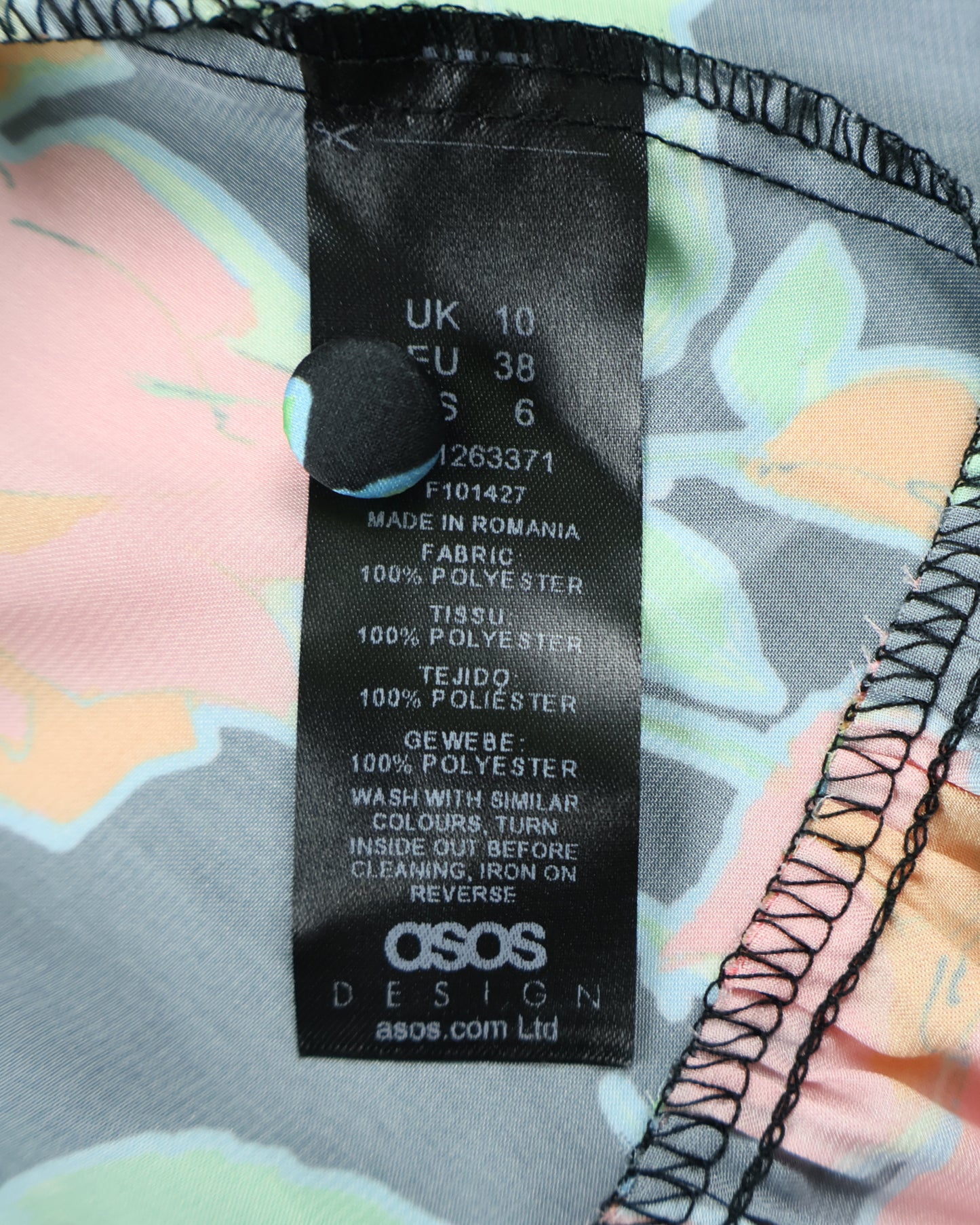 NUEVO CON ETIQUETA | VESTIDO MIDI FLORAL SATINADO MANGA LARGA | ASOS DESIGN | TALLA 6 (M)
