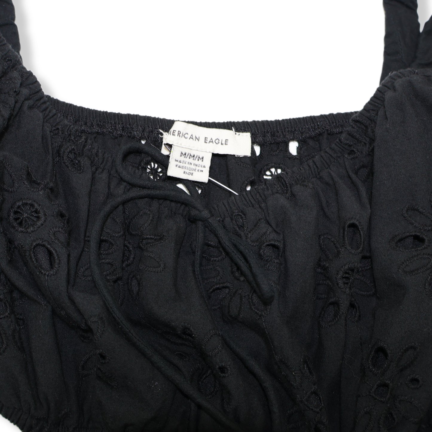 VESTIDO MINI NEGRO CON ABERTURAS | AMERICAN EAGLE | TALLA M