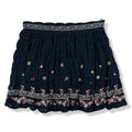 FALDA AZUL MARINO CON BORDADO FLORALES | BLUE RAIN | TALLA M