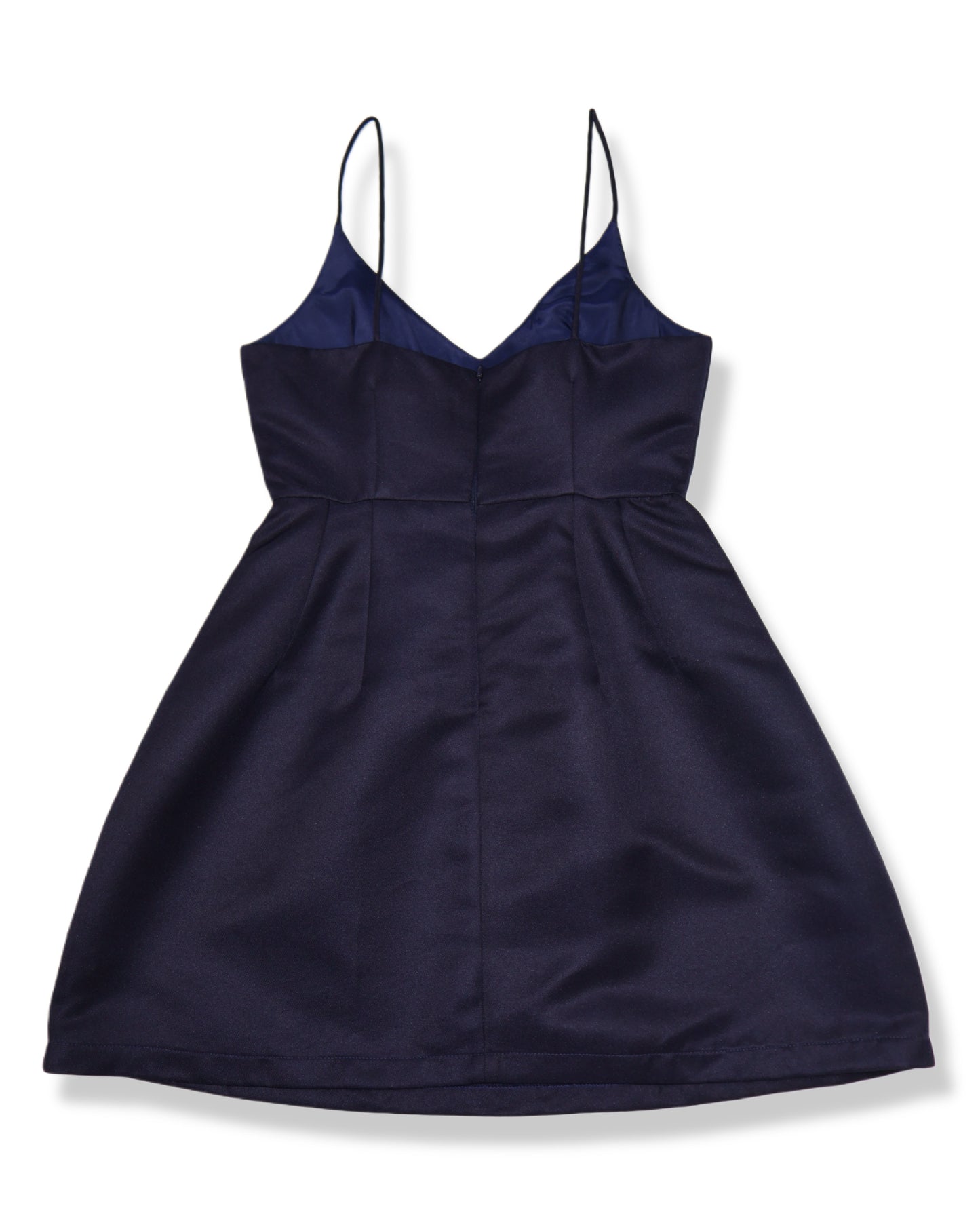 VESTIDO MINI SATINADO AZUL MARINO CON TIRANTES FINOS | L’ATISTE | TALLA S