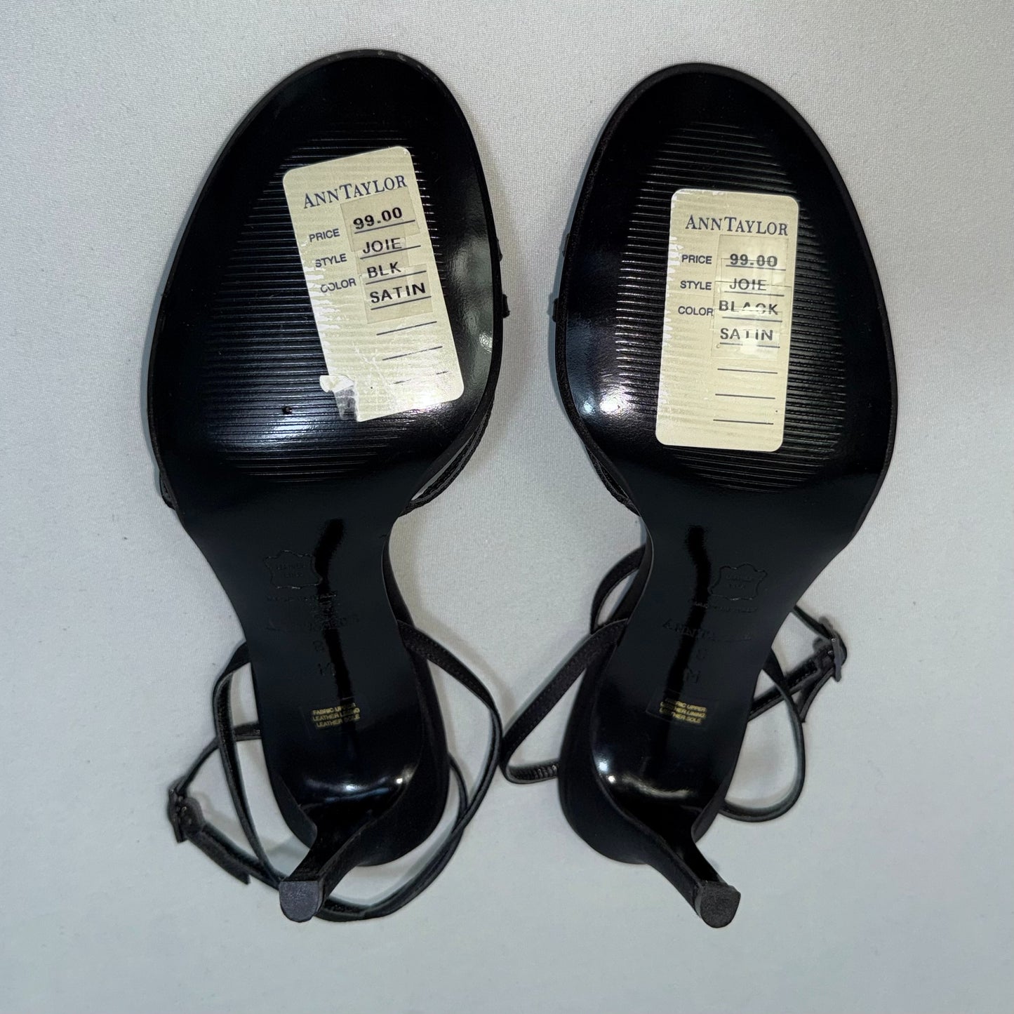 SANDALIAS DE TACÓN NEGRO SATINADO CON SU CAJA | ANN TAYLOR | 8