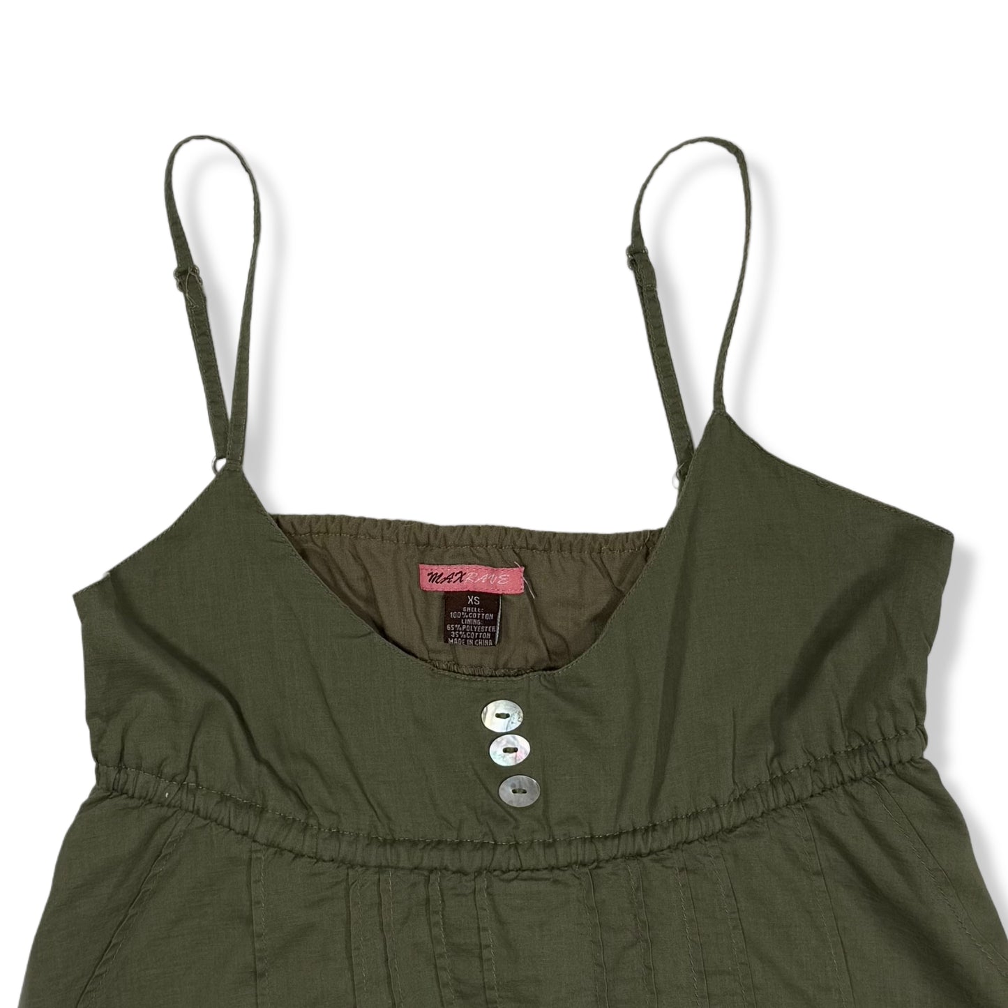 VESTIDO MIDI VERDE OLIVA | MAX RAVE | XS