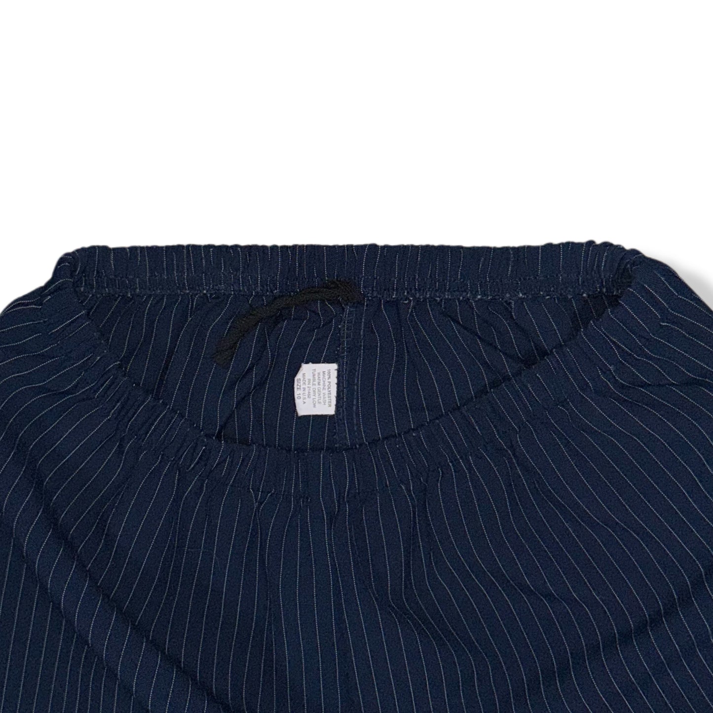 PANTALÓN AZUL MARINO DE TIRO ALTO CON RAYAS FINAS | TALLA 10