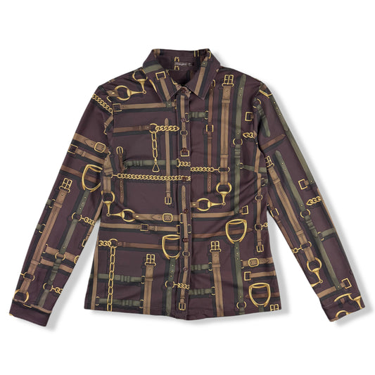 BLUSA CON ESTAMPADO ECUESTRE | J. MCLAUGHLIN | TALLA XS
