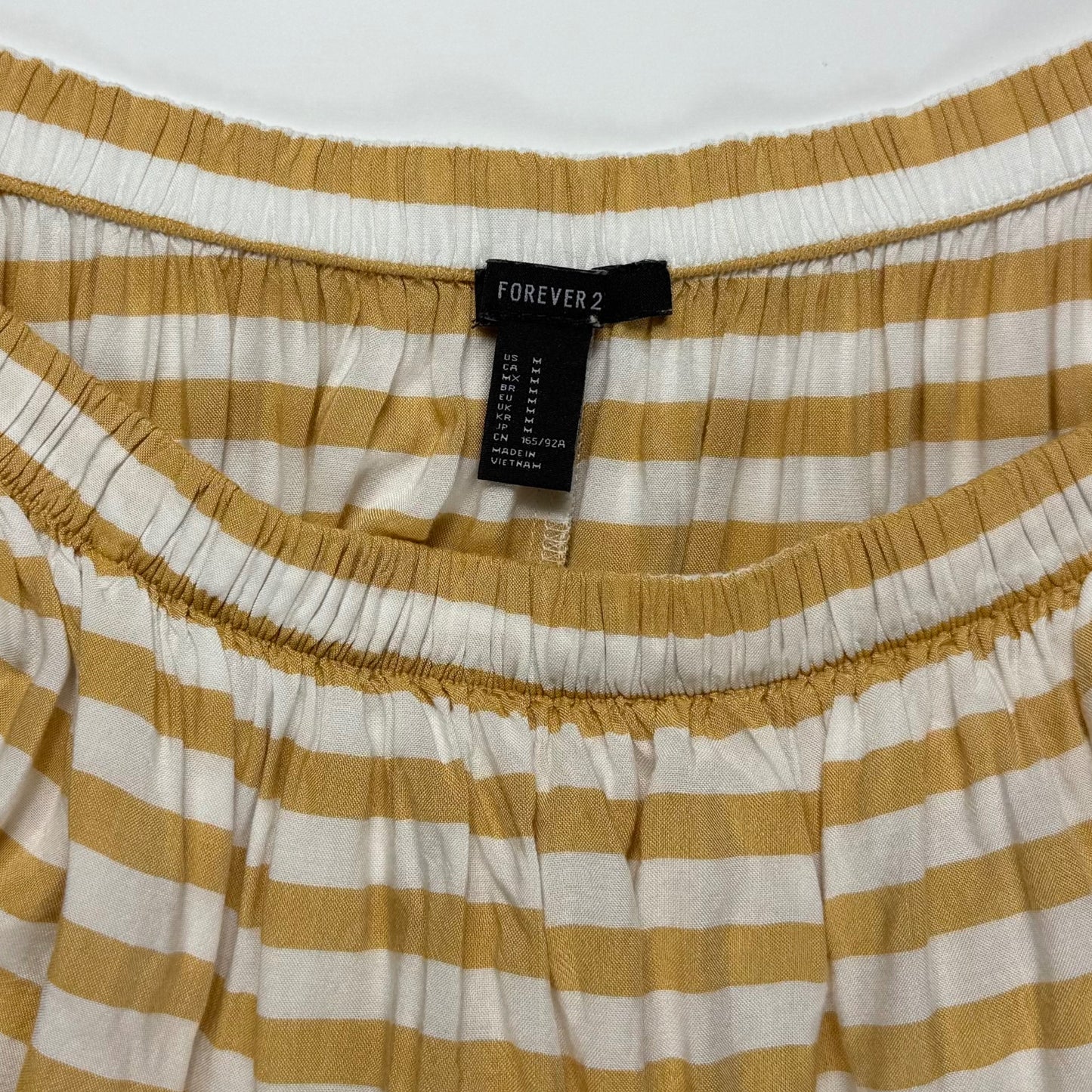 VESTIDO OFF SHOULDER DE RAYAS | FOREVER 21 | TALLA M