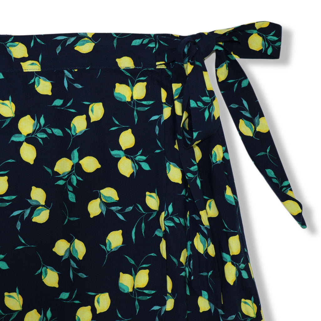 FALDA CRUZADA CON ESTAMPADO DE LIMONES | BANANA REPUBLIC | TALLA 12