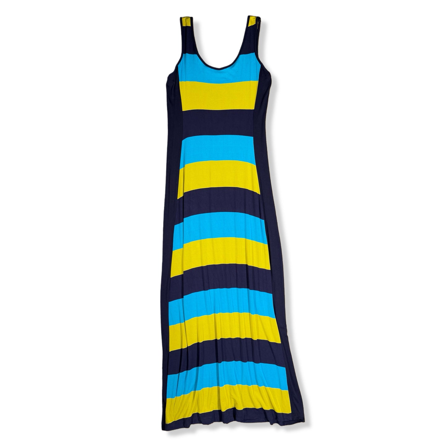 VESTIDO MAXI DE RAYAS AZUL Y AMARILLO | CALVIN KLEIN | TALLA L