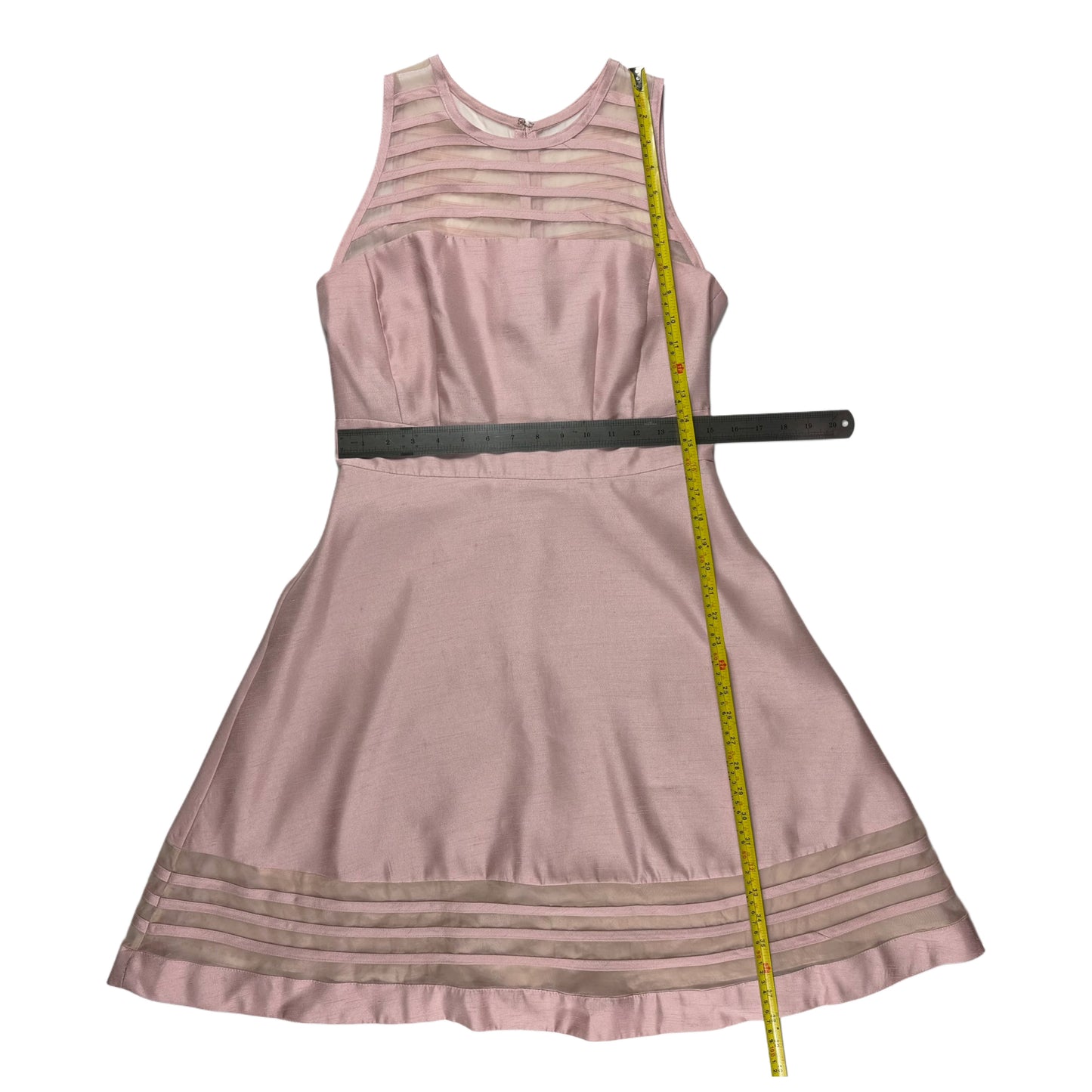 VESTIDO MIDI CON PANEL TRANSPARENTE | TAYLOR | TALLA 8