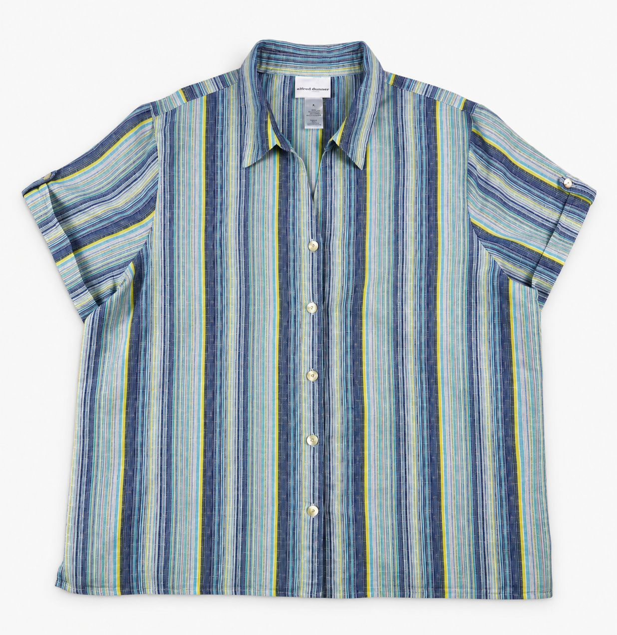 BLUSA DE RAYAS AZULES Y VERDES | ALFRED DUNNER | TALLA XL