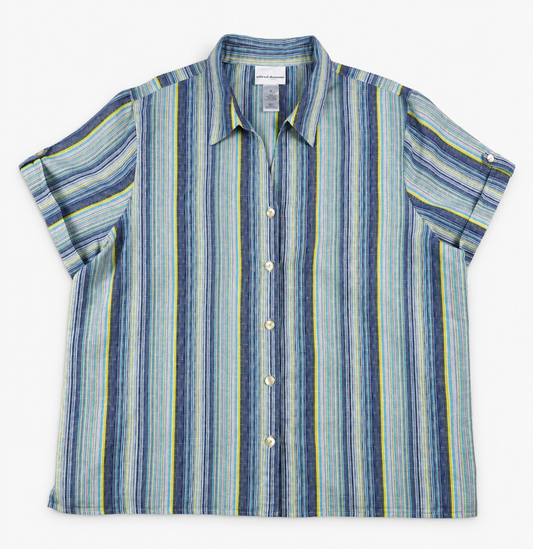 BLUSA DE RAYAS AZULES Y VERDES | ALFRED DUNNER | TALLA XL