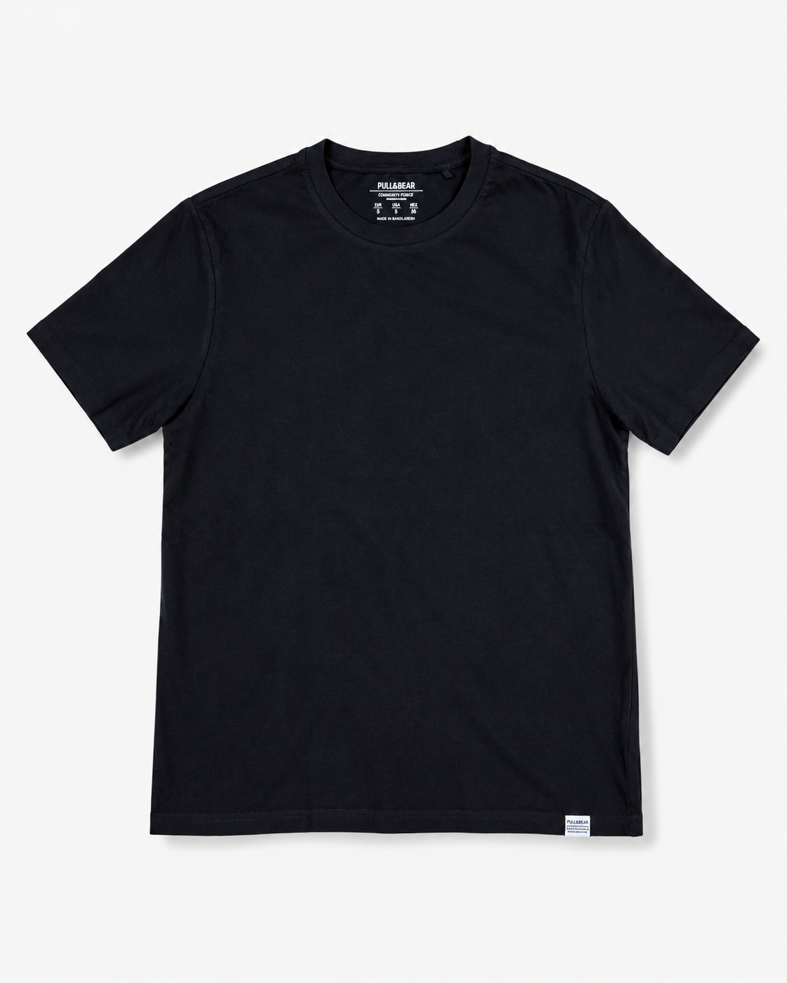 CAMISETA NEGRA BÁSICA DE MANGAS CORTAS PARA HOMBRE | PULL&BEAR | TALLA S