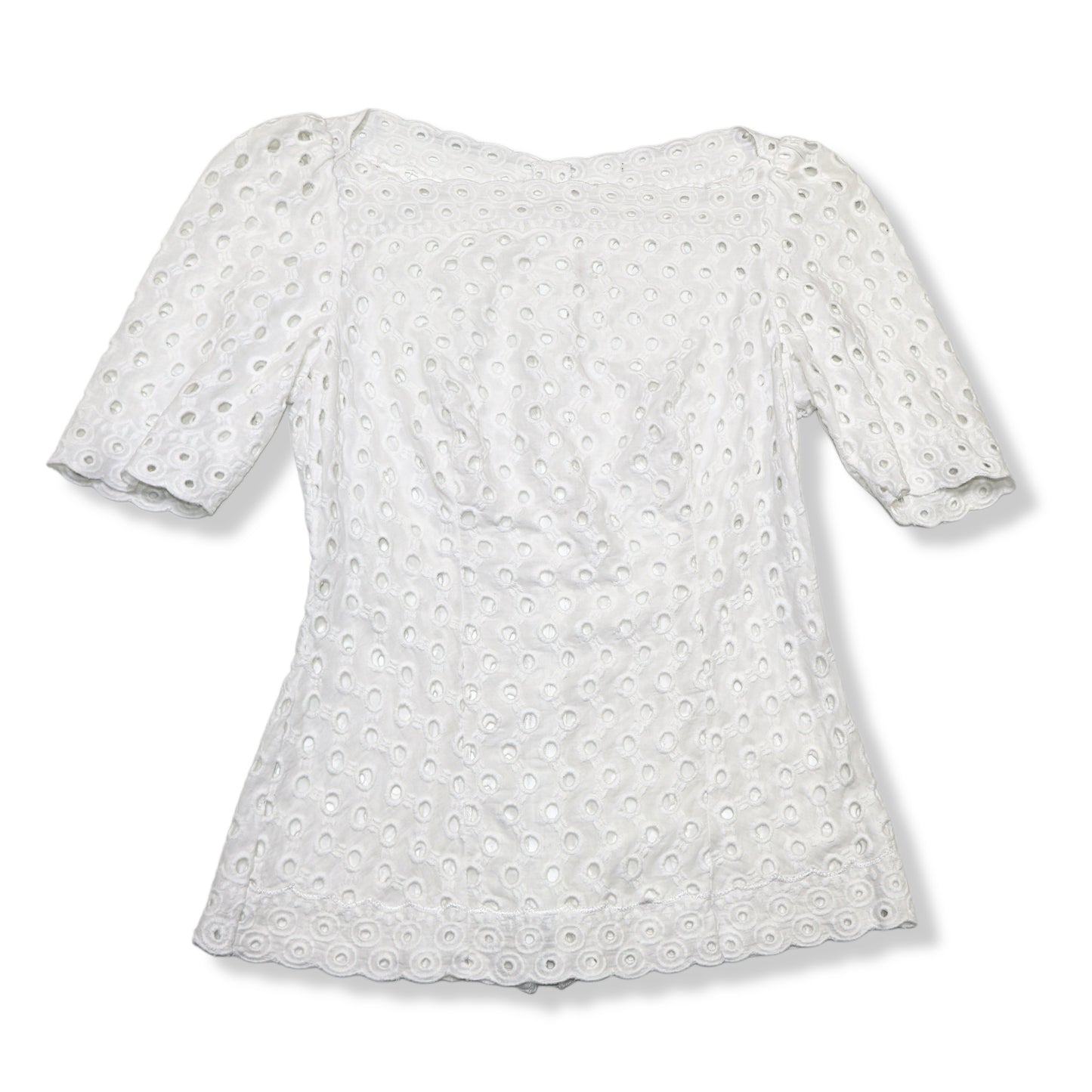 BLUSA BLANCA TIPO EYELET | TALLA S
