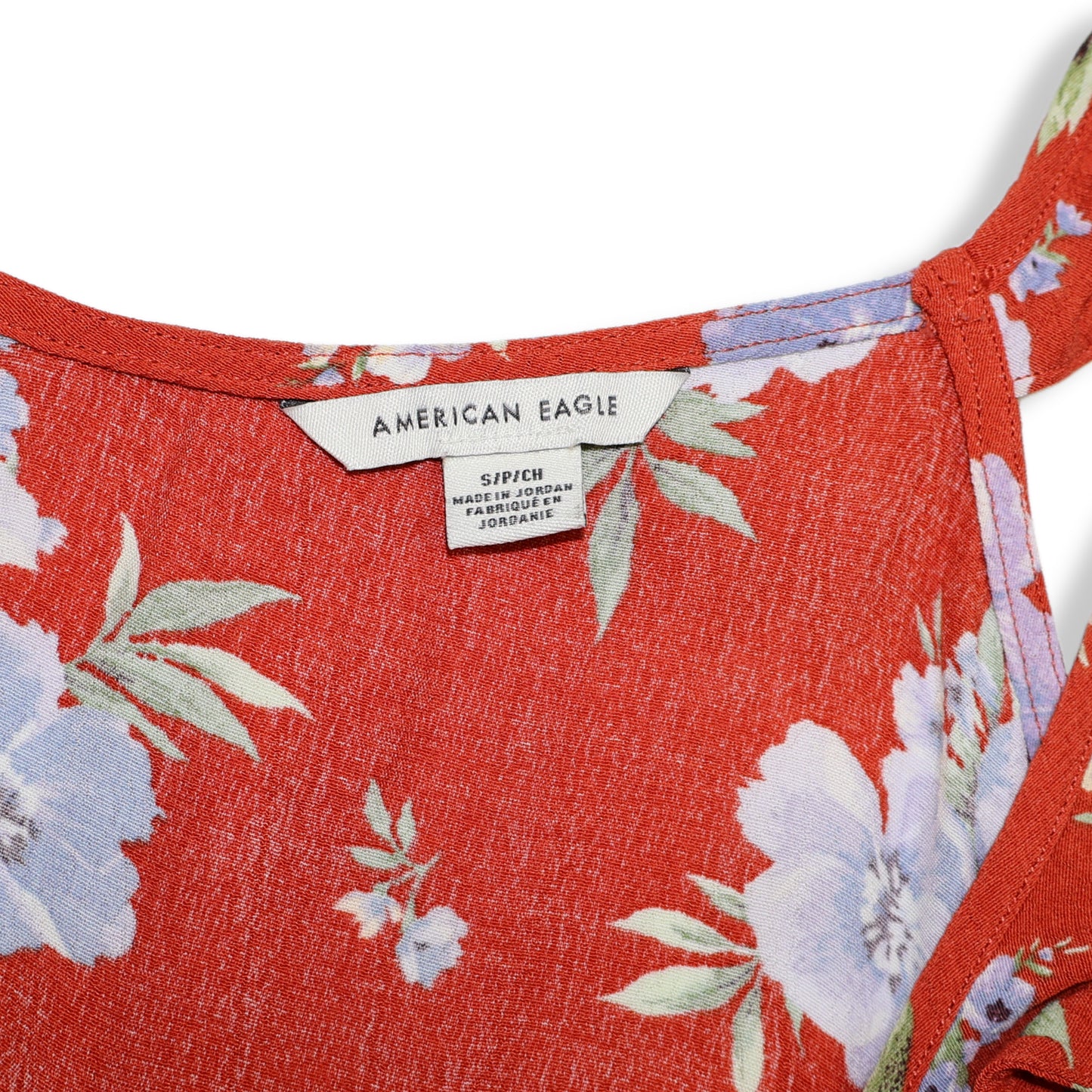 BLUSA FLORAL ROJA DE TIRANTES | AMERICAN EAGLE OUTFITTERS | TALLA S
