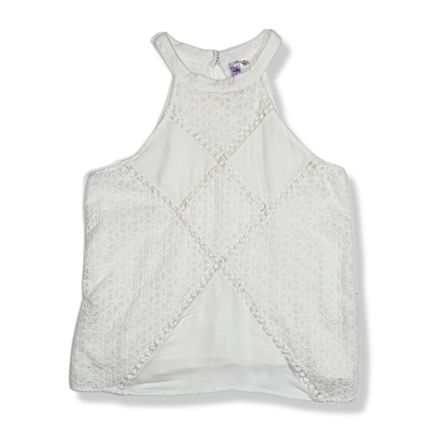 BLUSA HALTER CON ENCAJE BLANCA | ALYA | TALLA S