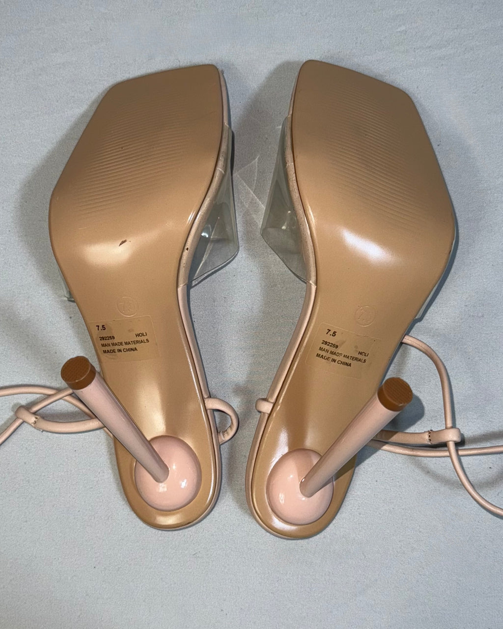 Sandalias de tacón con amarre para mujer, marca Fashion Nova, talla 7.5, foto 5