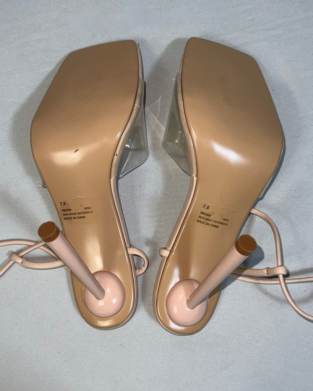 Sandalias de tacón con amarre para mujer, marca Fashion Nova, talla 7.5, foto 5
