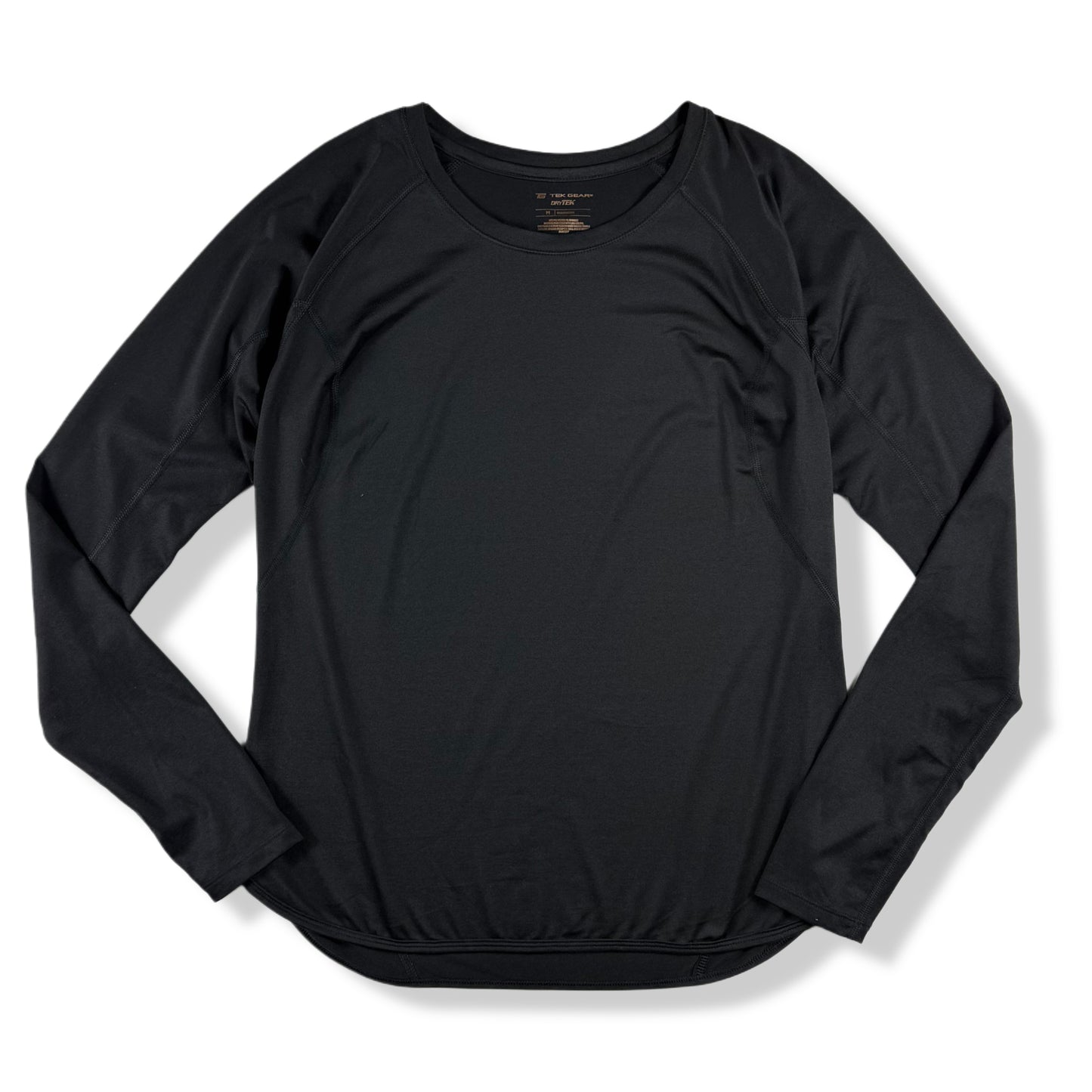 CAMISETA DEPORTIVA NEGRA MANGA LARGA | TEK GEAR | TALLA M