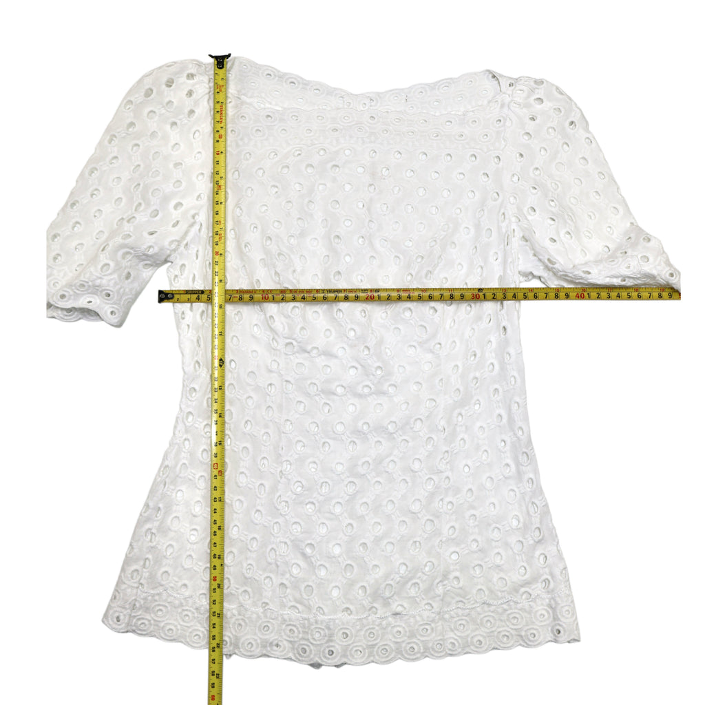 BLUSA BLANCA TIPO EYELET | TALLA S