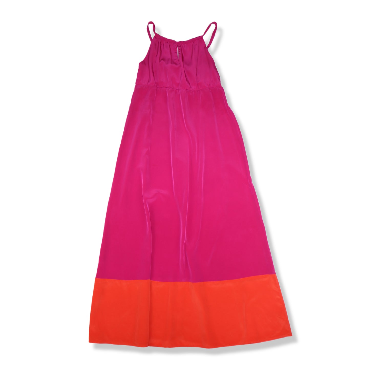 VESTIDO LARGO FUCSIA Y NARANJA | OLD NAVY | TALLA S