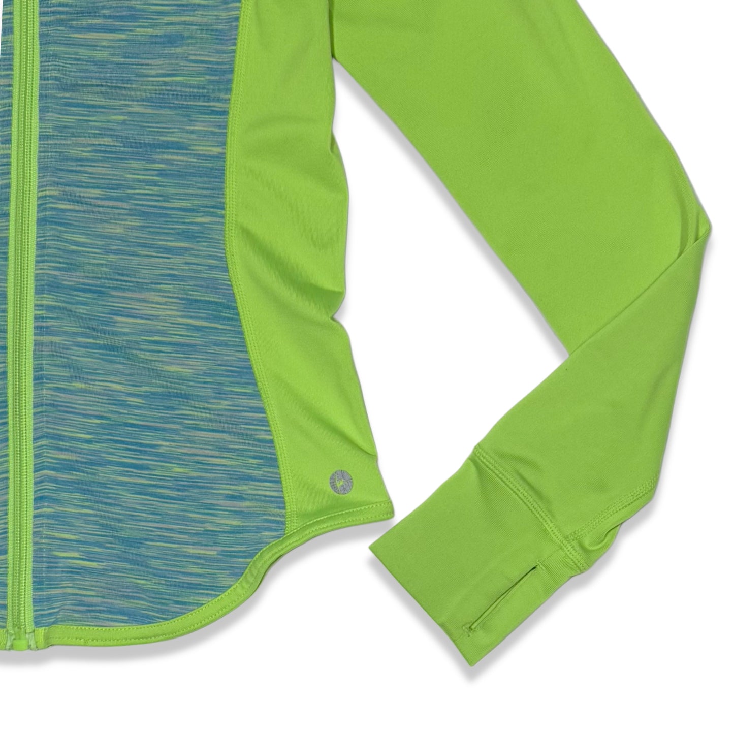 CHAQUETA DEPORTIVA VERDE NEÓN CON CAPUCHA | 90 DEGREE BY REFLEX | TALLA M