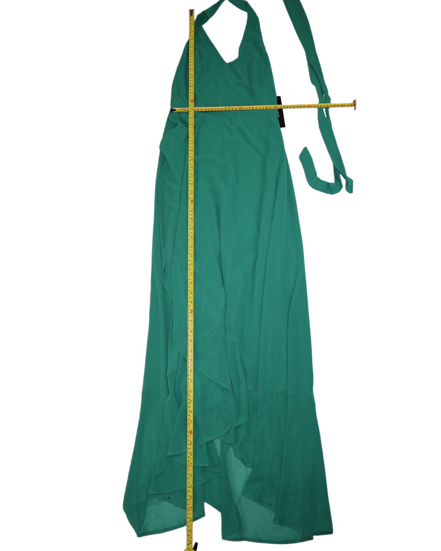 NUEVO CON ETIQUETA | VESTIDO HALTER VERDE FLUIDO | LULUS | TALLA S
