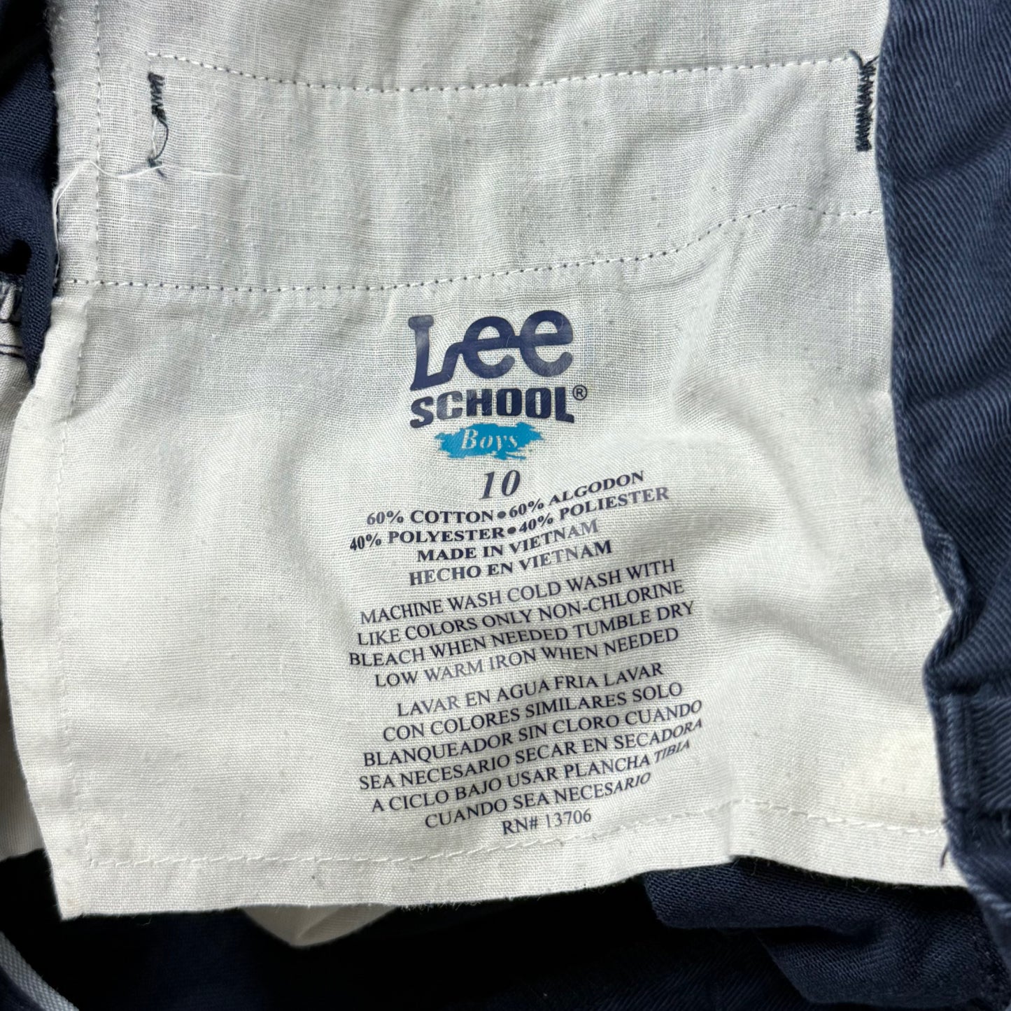 PANTALÓN AZUL MARINO CORTE RECTO | LEE | TALLA 10 (NIÑO)