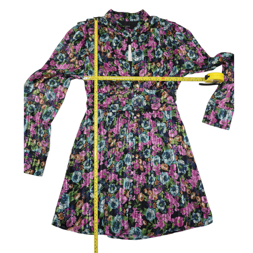 NUEVO CON ETIQUETA | VESTIDO CORTO CON ESTAMOADO FLORAL | ZARA | TALLA S