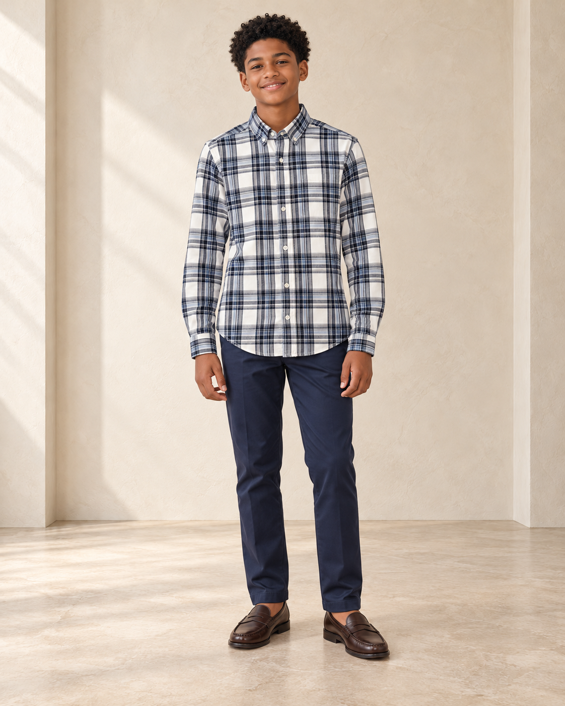 CAMISA DE CUADROS DE MANGAS LARGAS PARA NIÑO | THE CHILDREN'S PLACE | TALLA XL (14)