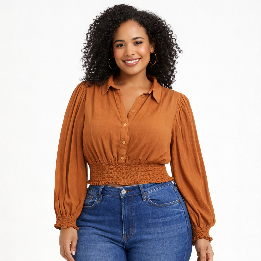 BLUSA CON CINTURA FRUNCIDA | WATERMELON SUGAR | TALLA L