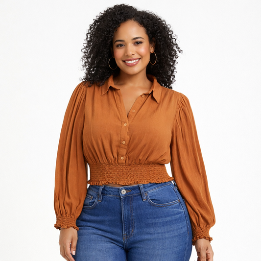 BLUSA CON CINTURA FRUNCIDA | WATERMELON SUGAR | TALLA L