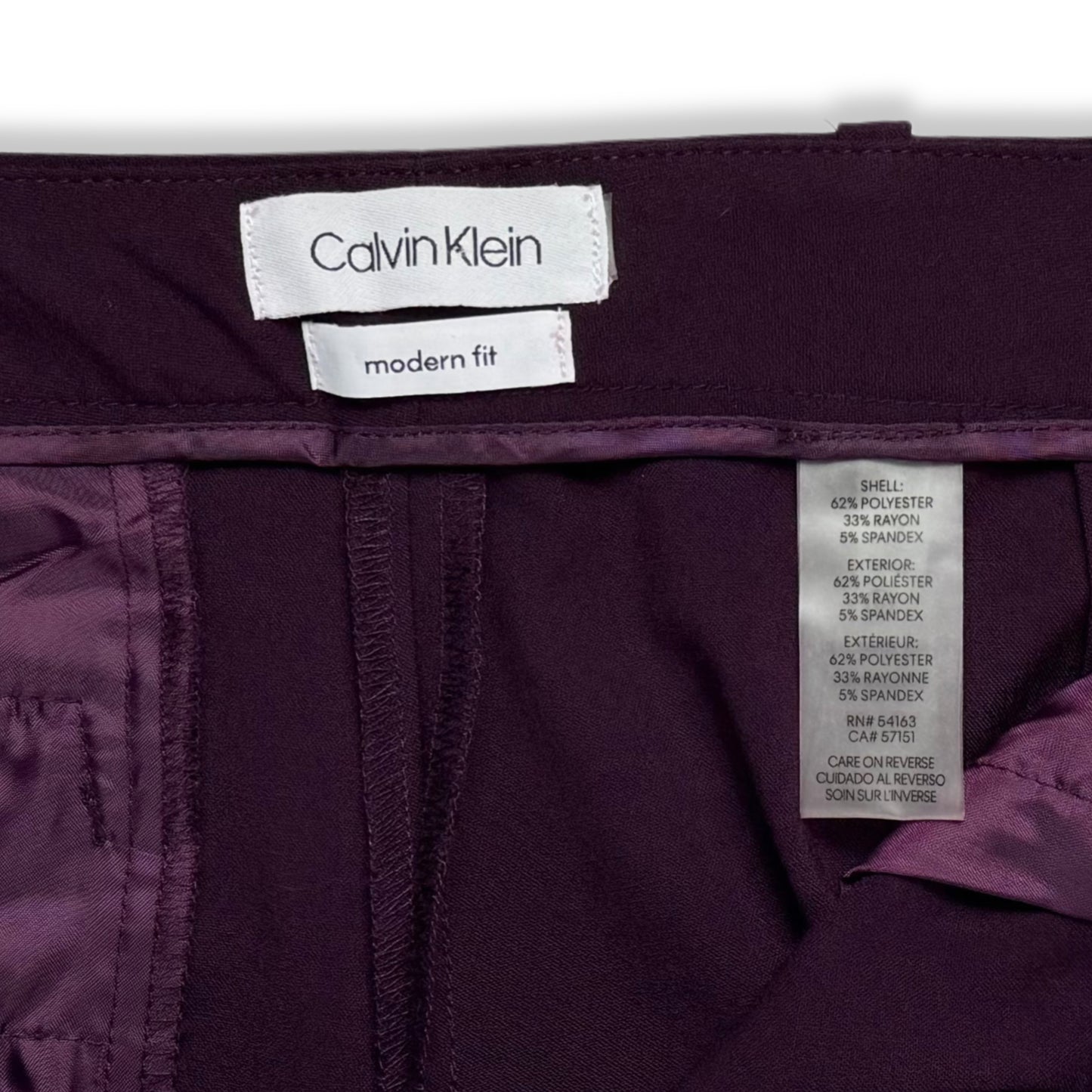 PANTALÓN VINO CORTE RECTO MODERN FIT | CALVIN KLEIN | TALLA 8P