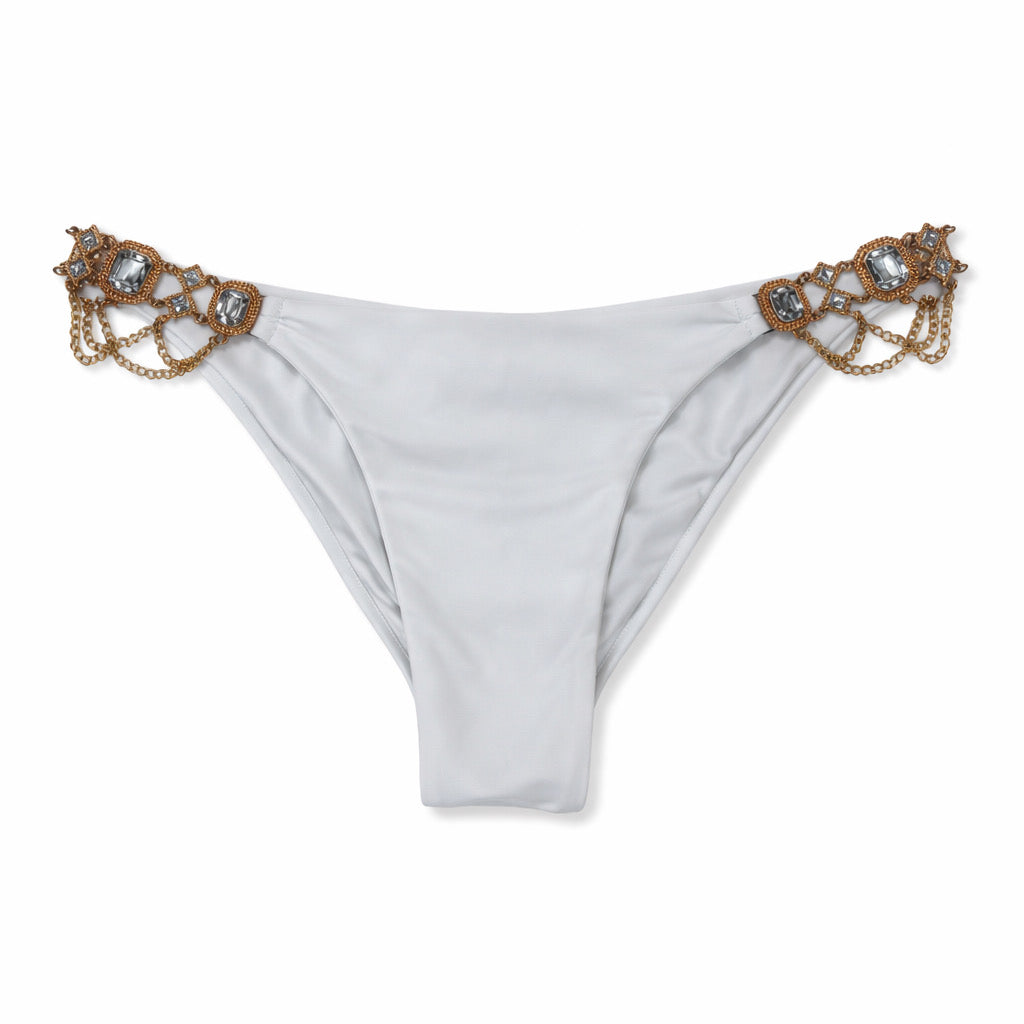 BIKINI BOTTOM BLANCO CON CADENAS | TALLA L