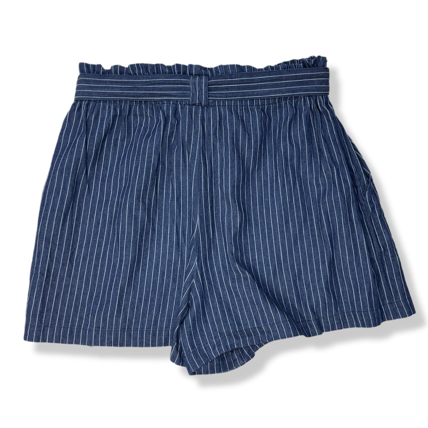 SHORTS ESTILO PAPERBAG DE RAYAS AZUL | MI AMI | TALLA L