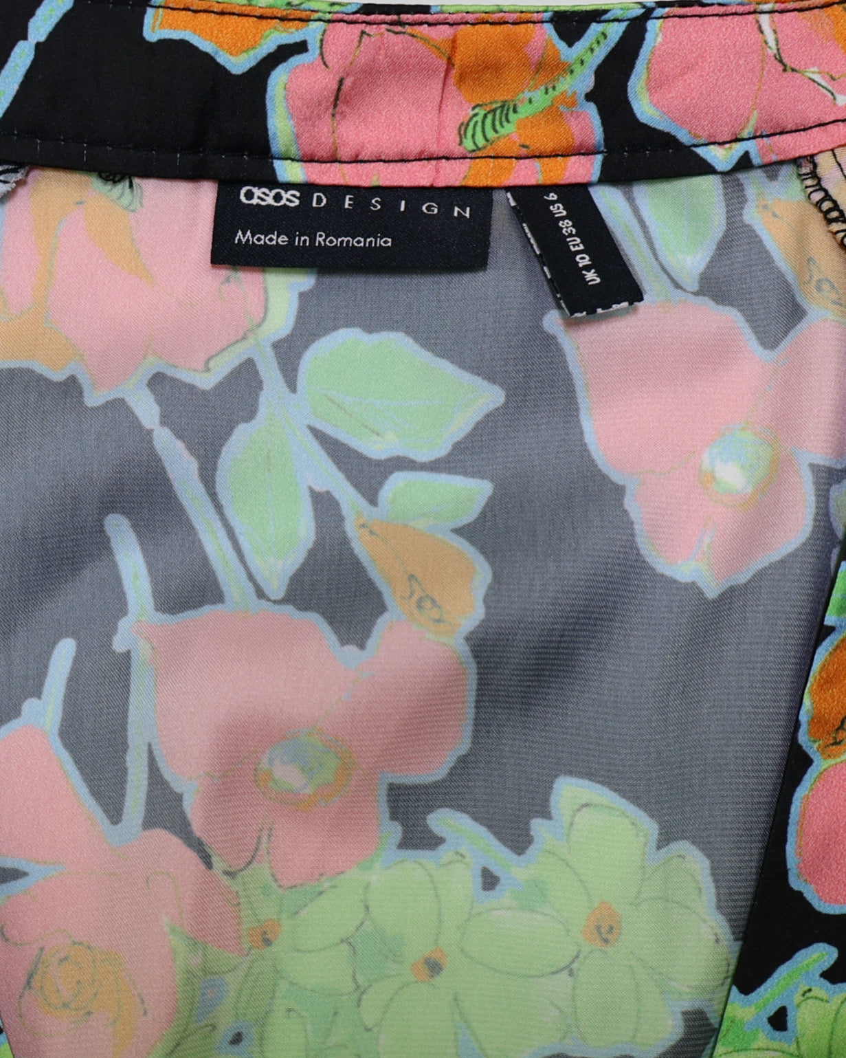 NUEVO CON ETIQUETA | VESTIDO MIDI FLORAL SATINADO MANGA LARGA | ASOS DESIGN | TALLA 6 (M)