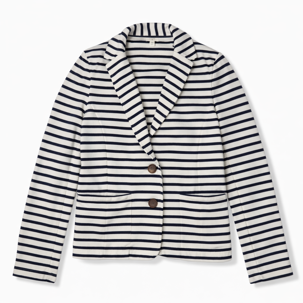 BLAZER DE ALGODÓN CON RAYAS AZUL MARINO | J.CREW | TALLA XS