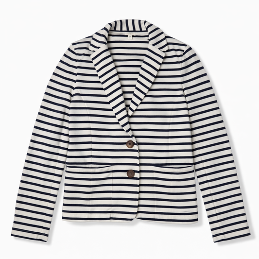 BLAZER DE ALGODÓN CON RAYAS AZUL MARINO | J.CREW | TALLA XS