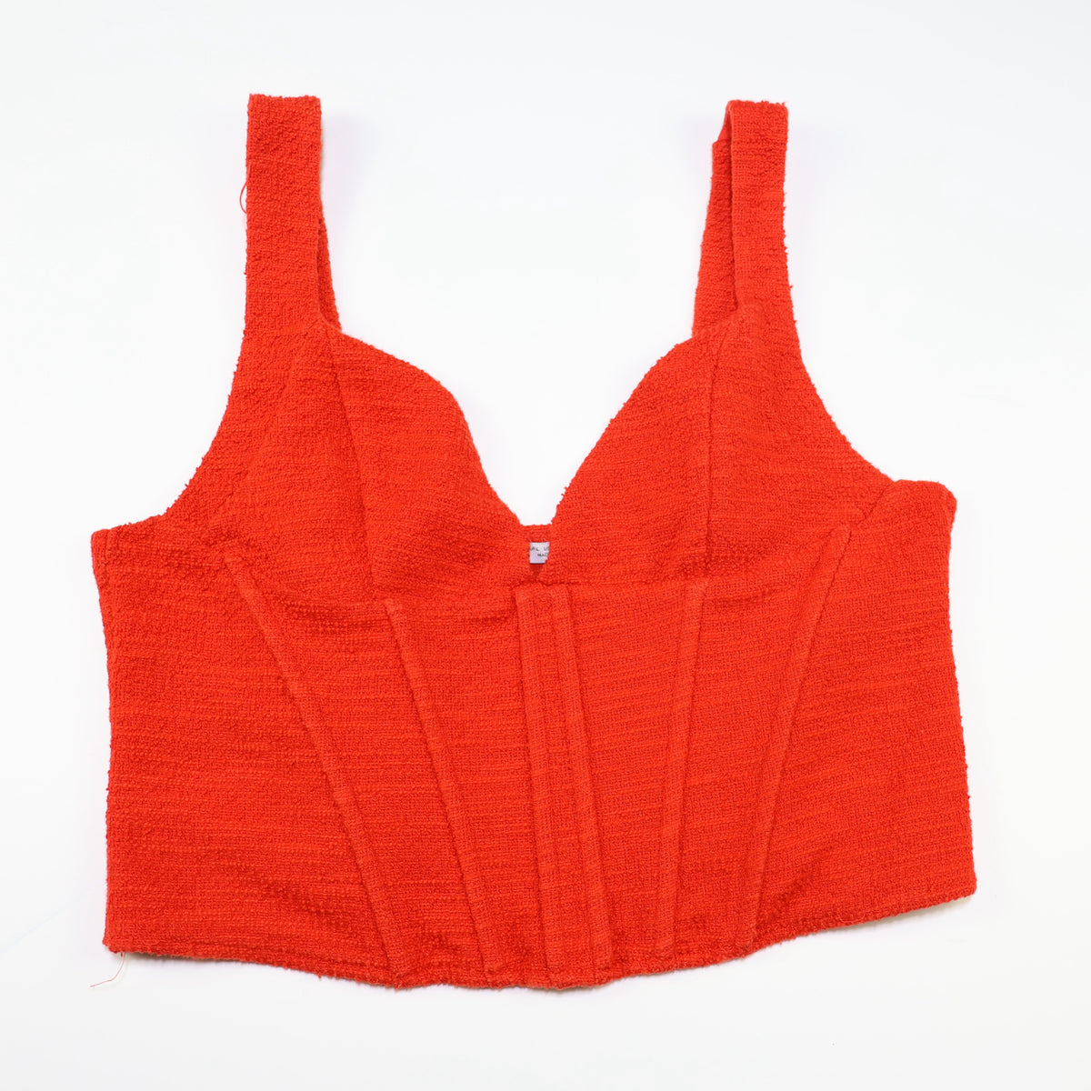TOP TIPO CORSET ROJO TEXTURIZADO | ZARA | TALLA L