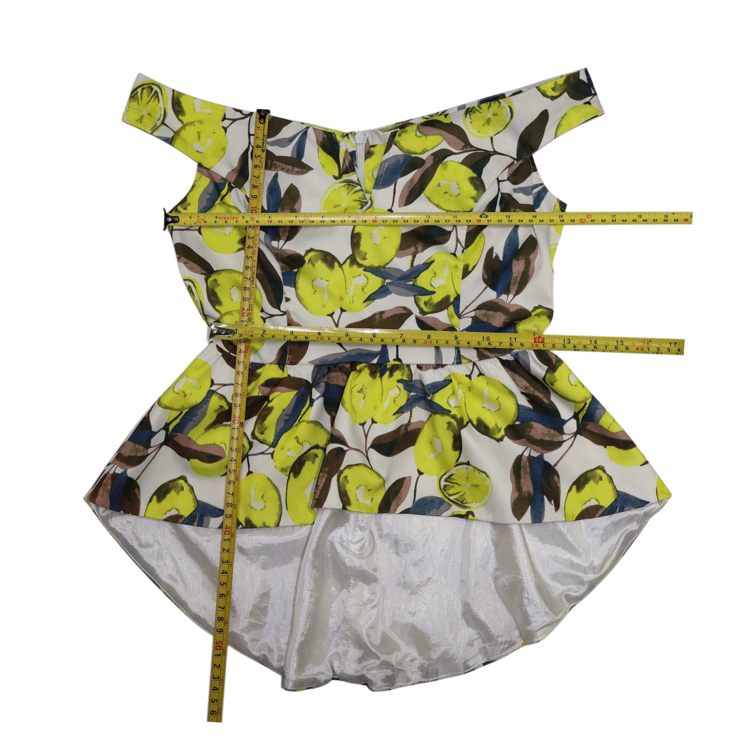 TOP PEPLUM CON ESTAMPADO DE LIMONES | MUSTARD SEED | TALLA XS