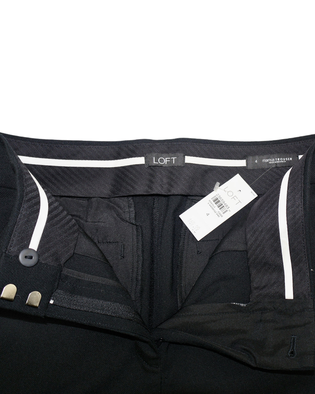 NUEVO CON ETIQUETA | PANTALÓN NEGRO CON BOTONES LATERALES | LOFT | TALLA 4