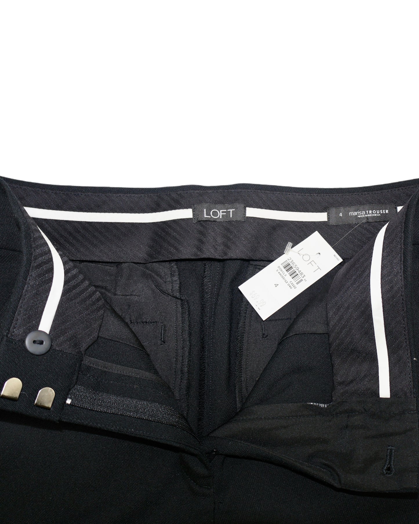 NUEVO CON ETIQUETA | PANTALÓN NEGRO CON BOTONES LATERALES | LOFT | TALLA 4