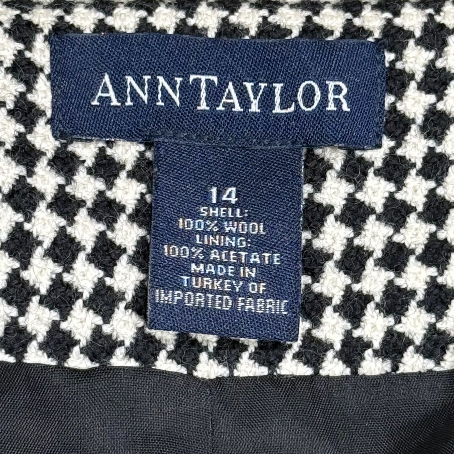 BLAZER ESTAMPADO HOUNDSTOOTH | ANN TAYLOR | TALLA 14