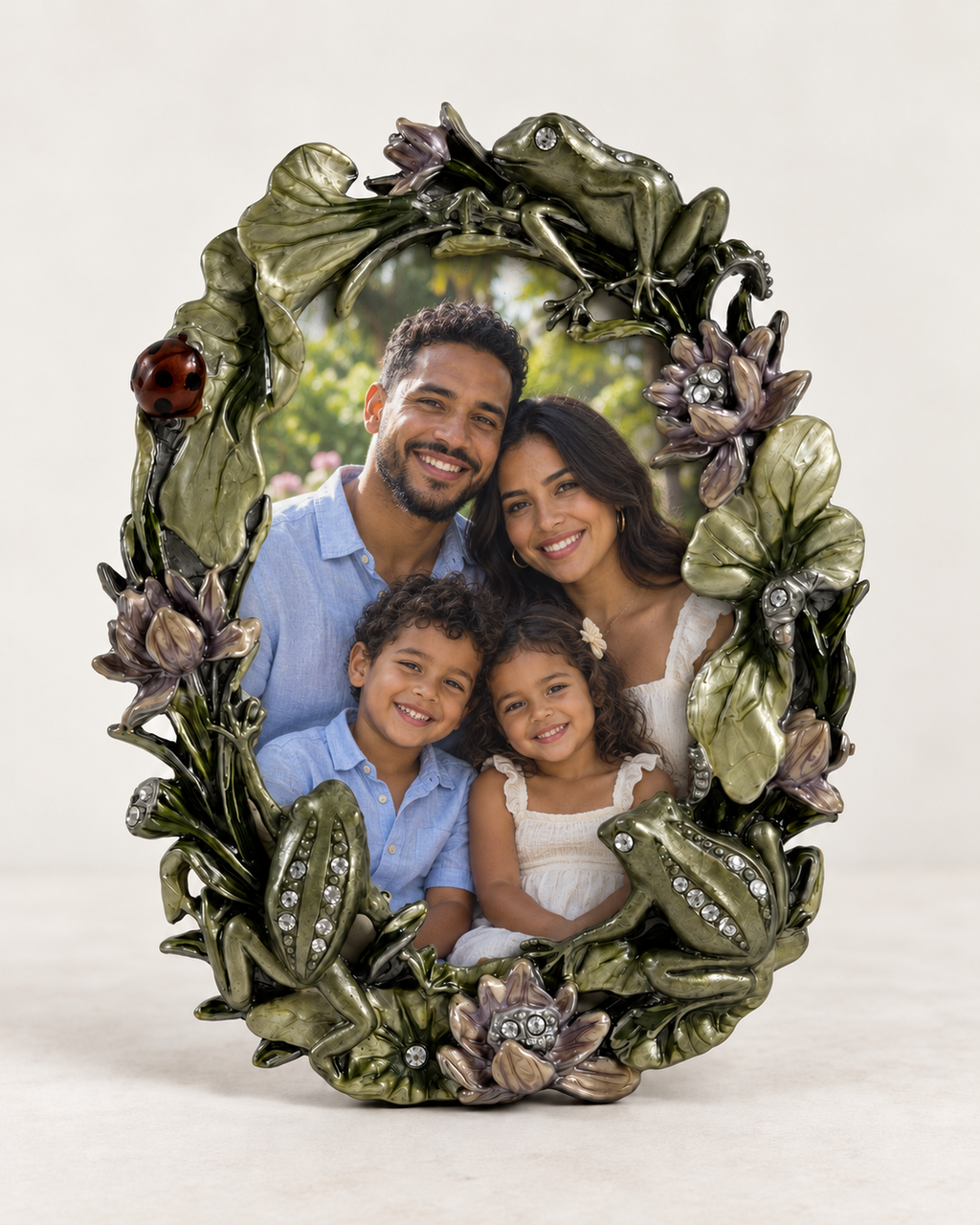 MARCO DECORATIVO OVALADO CON RANAS | BIJOU