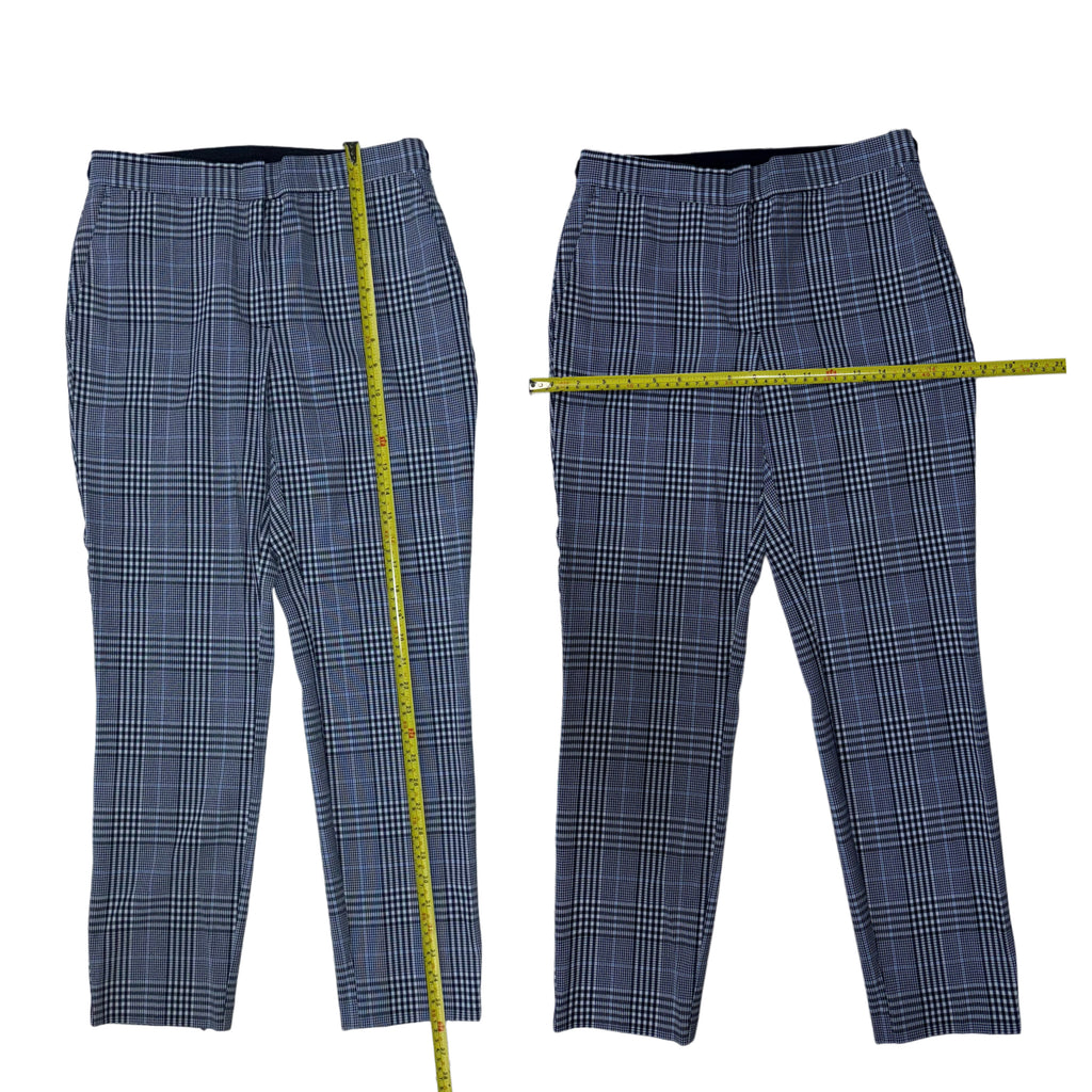 PANTALÓN CON ESTAMPADO DE CUADROS AZUL | ZARA | M