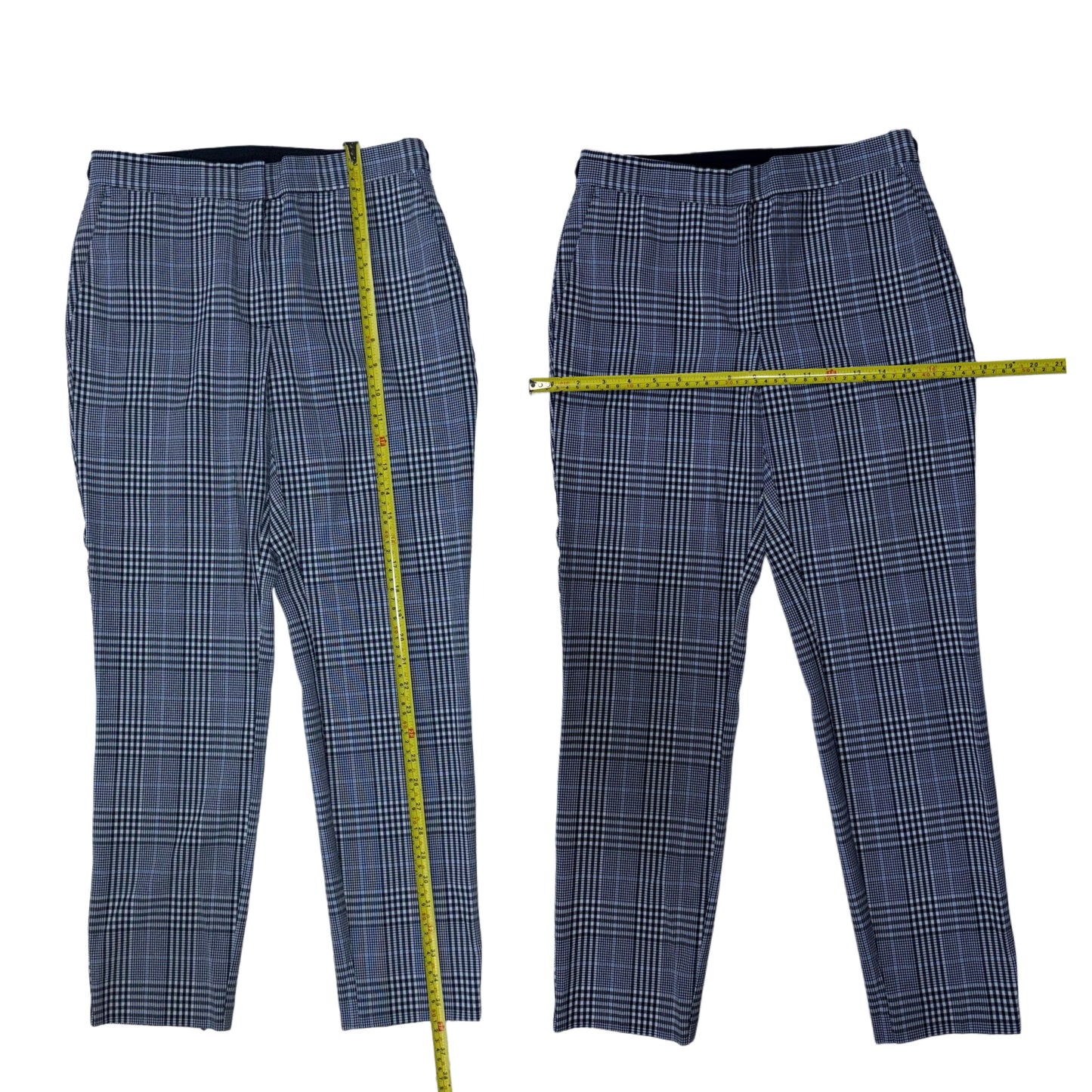 PANTALÓN CON ESTAMPADO DE CUADROS AZUL | ZARA | M