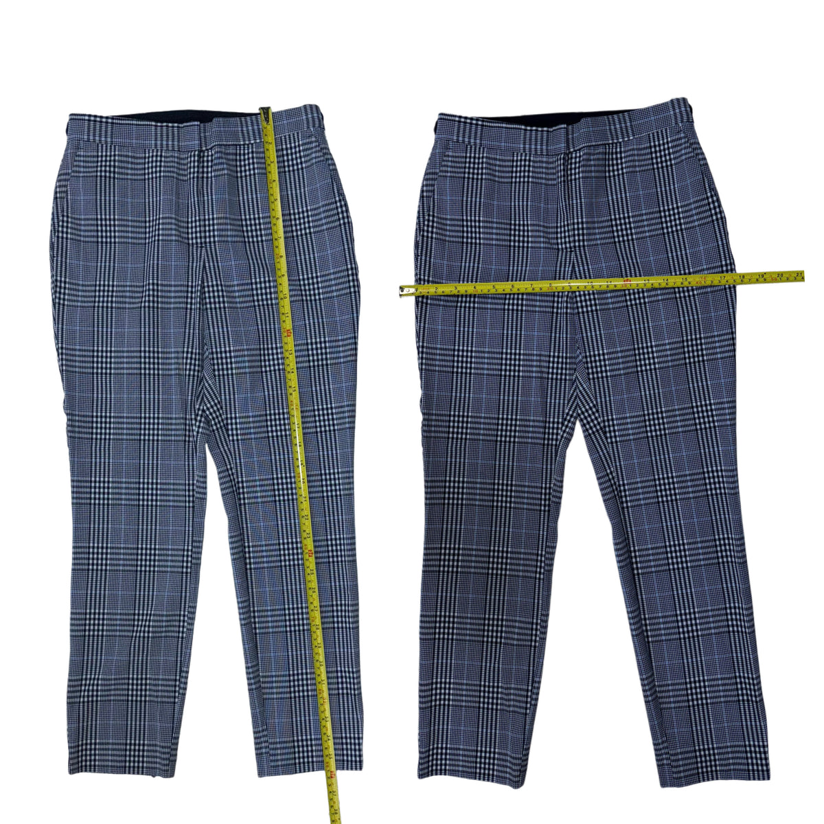 PANTALÓN CON ESTAMPADO DE CUADROS AZUL | ZARA | M