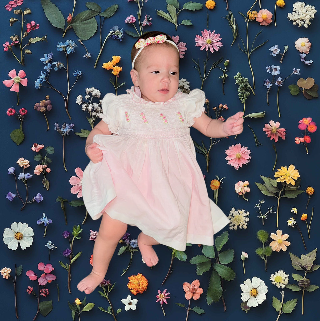 VESTIDO BORDADO PARA BEBÉ | KARELA KIDS | TALLA 6 MESES