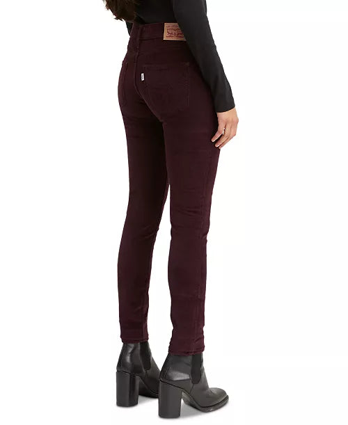 PANTALÓN DE PANA SKINNY COLOR VINO PARA MUJER | LEVI'S | TALLA 26 (XS)