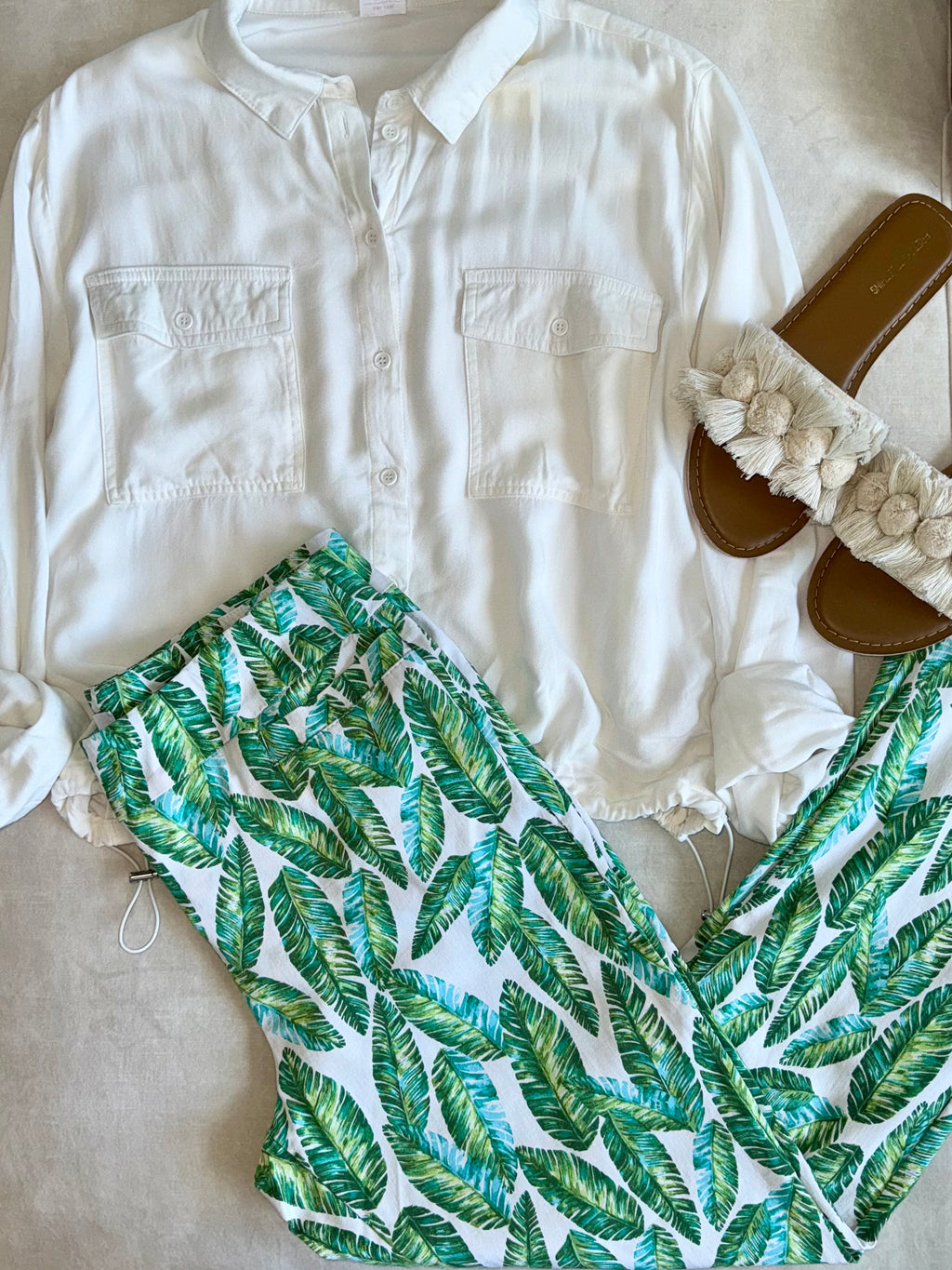 PANTALÓN CON ESTAMPADO TROPICAL | KIM ROGERS | TALLA 16 (XL)