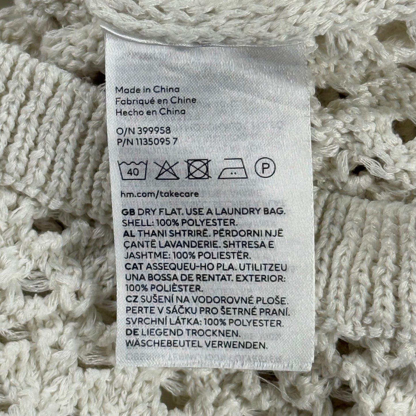 TOP CROCHET MANGA LARGA | H&M | TALLA S